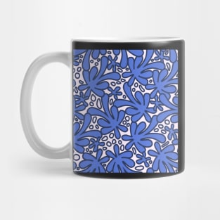 Modern abstract Matisse inspired design in beautiful electric cobalt blue on an off white background Mug